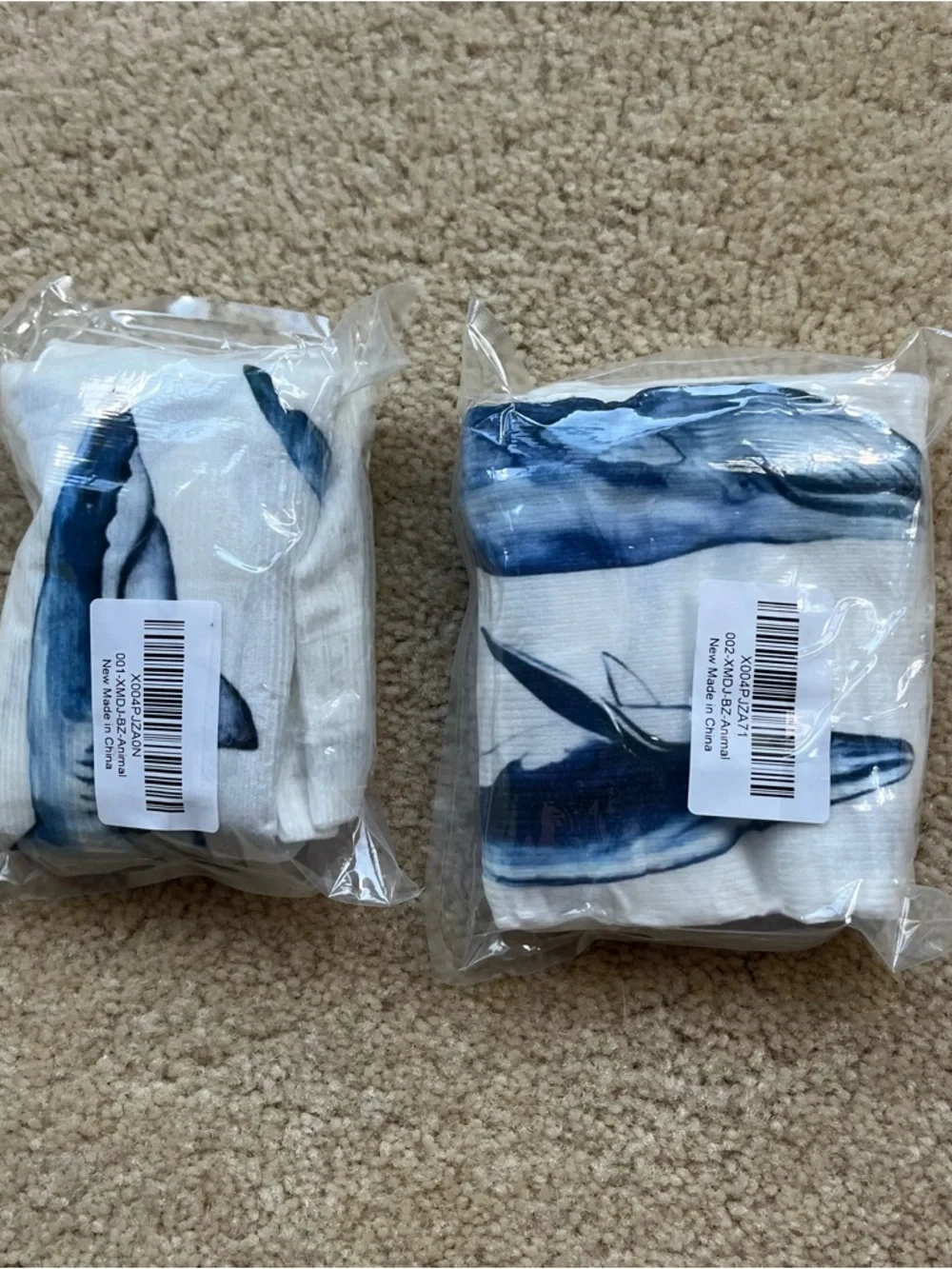 NEW Set of 2 Blue & White Whale & Shark Pillow Covers - 18”x18” - Covers Only